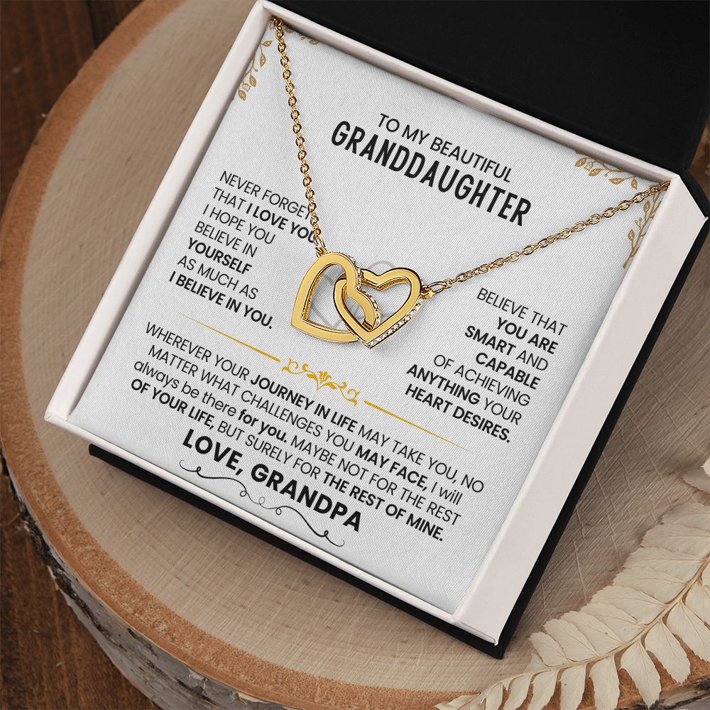 Gift To My Granddaughter-Interlocking Heart Necklace