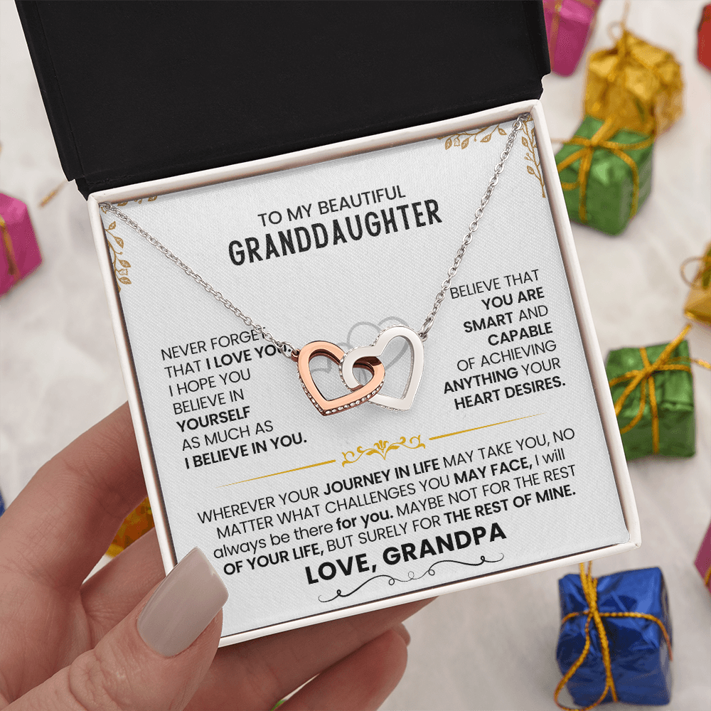 Gift To My Granddaughter-Interlocking Heart Necklace
