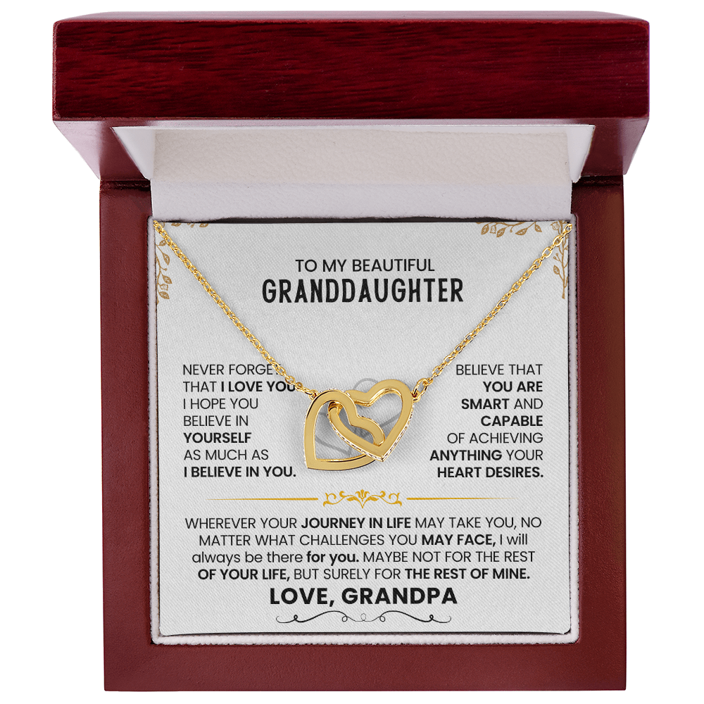 Gift To My Granddaughter-Interlocking Heart Necklace