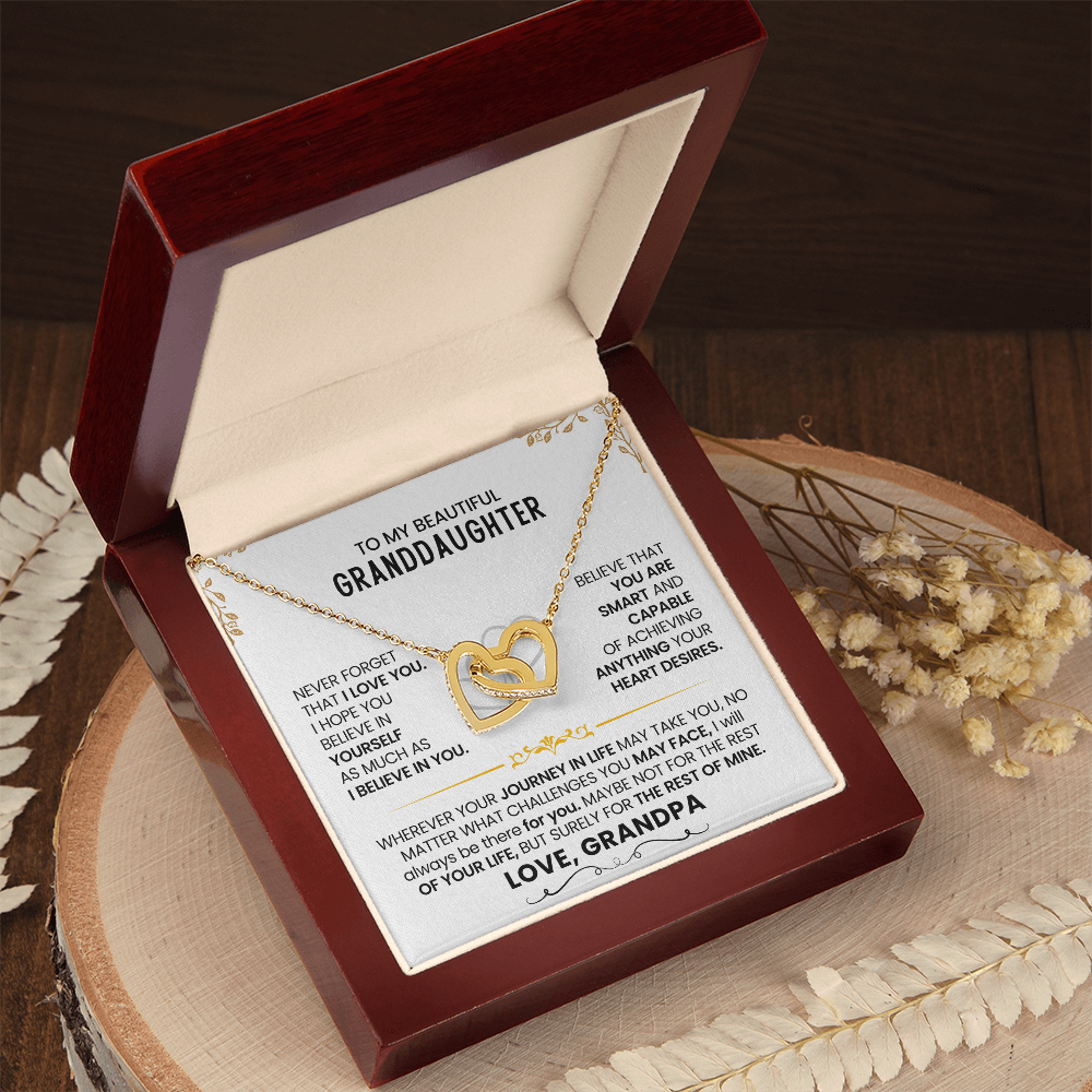 Gift To My Granddaughter-Interlocking Heart Necklace