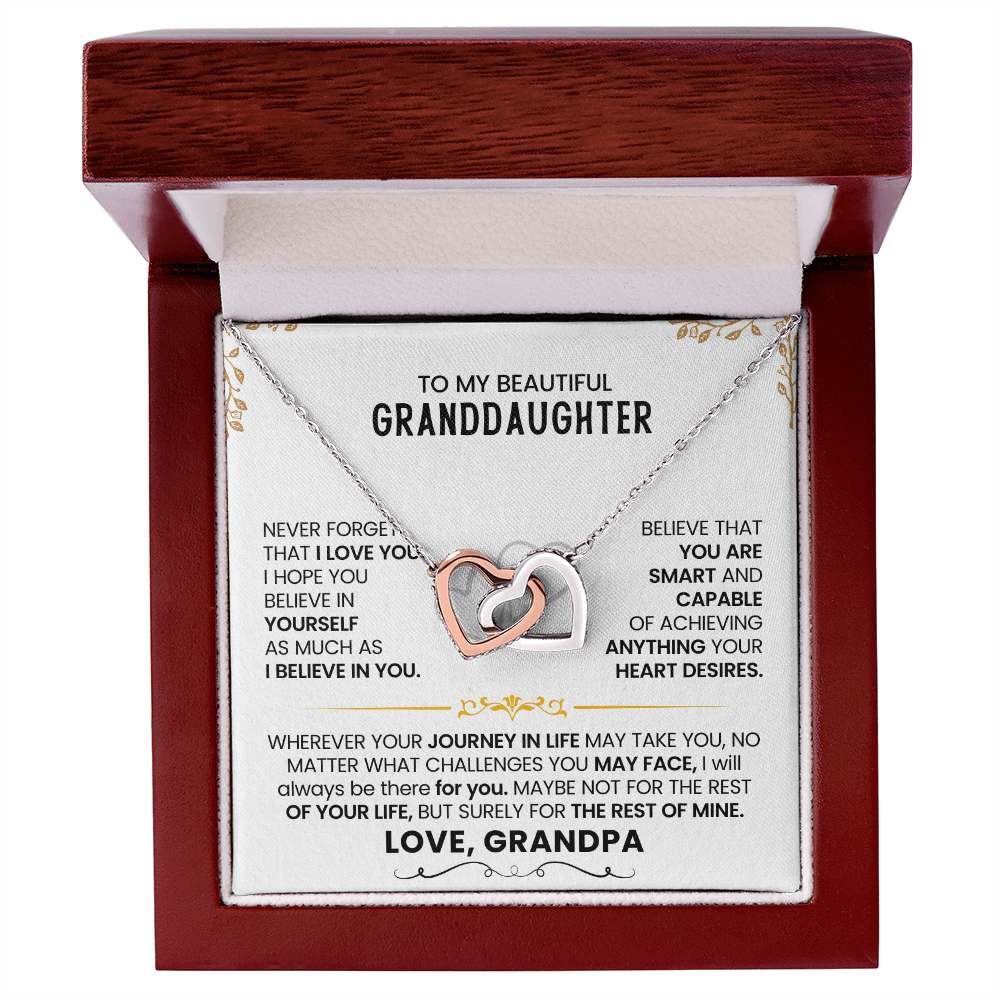Gift To My Granddaughter-Interlocking Heart Necklace