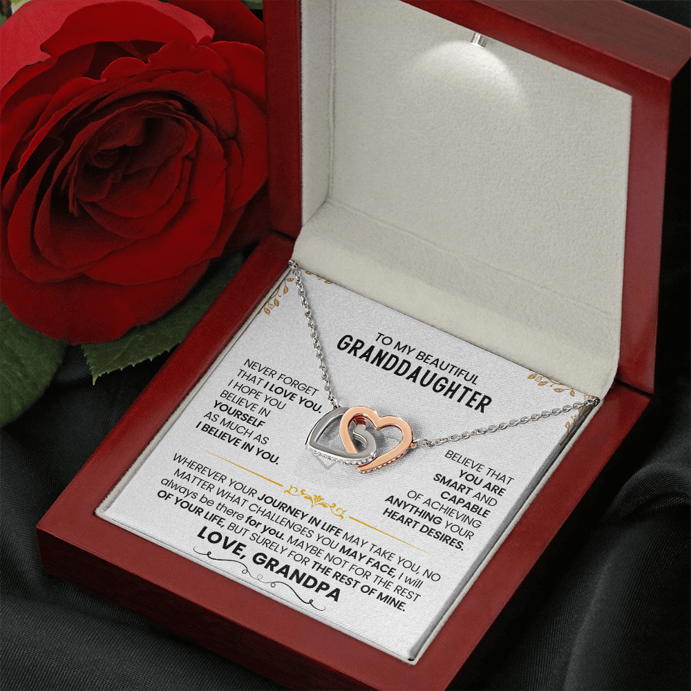 Gift To My Granddaughter-Interlocking Heart Necklace