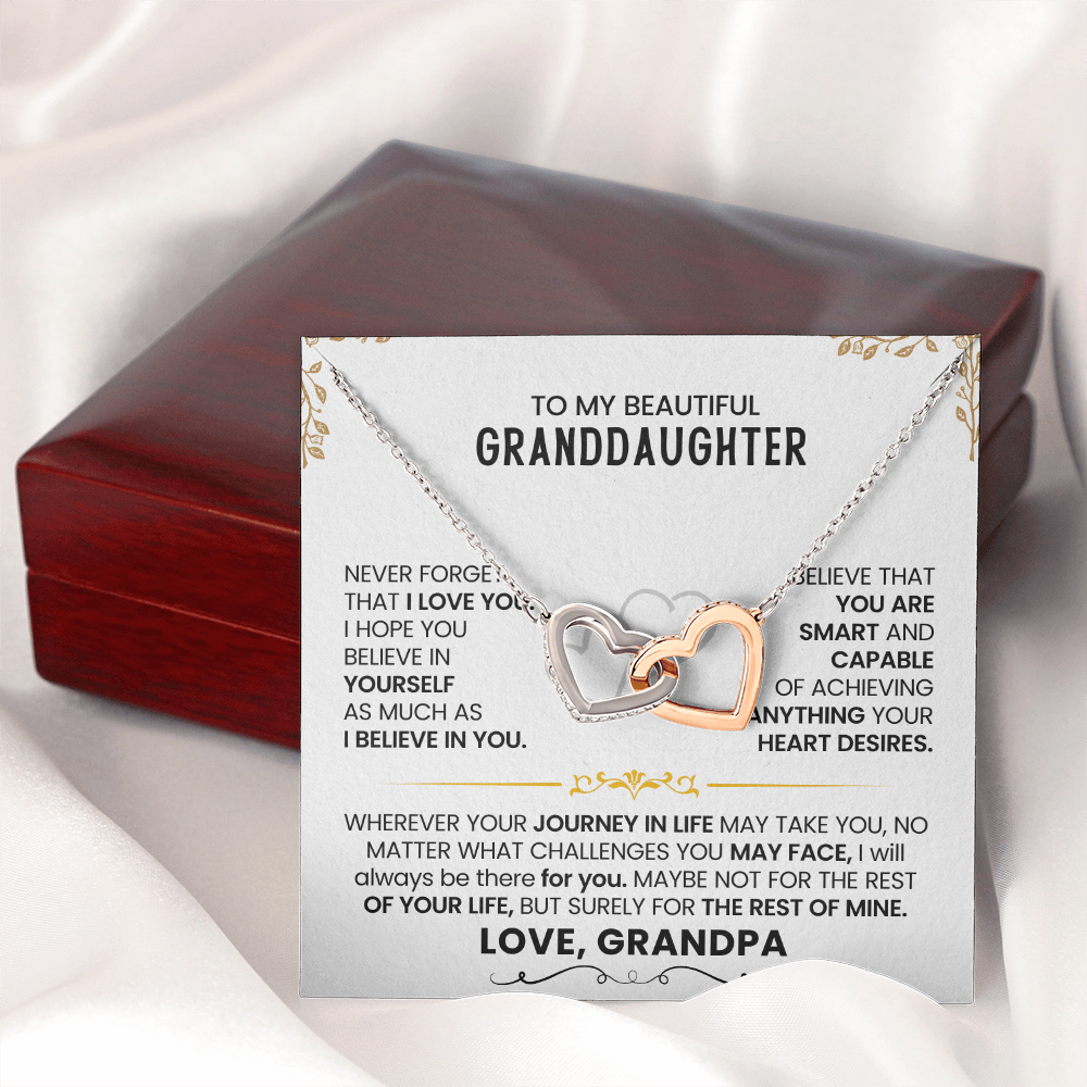 Gift To My Granddaughter-Interlocking Heart Necklace
