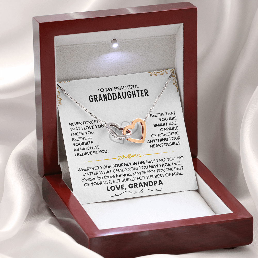 Gift To My Granddaughter-Interlocking Heart Necklace
