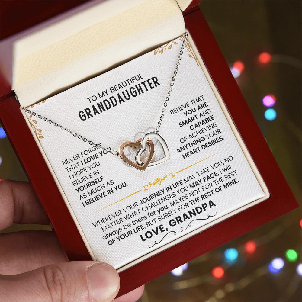 Gift To My Granddaughter-Interlocking Heart Necklace